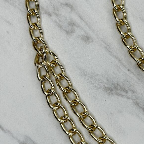 Gold Tone Draped Multi Strand Chain Belt Y2K Festival One Size (OS) ✨ - Picture 5 of 12